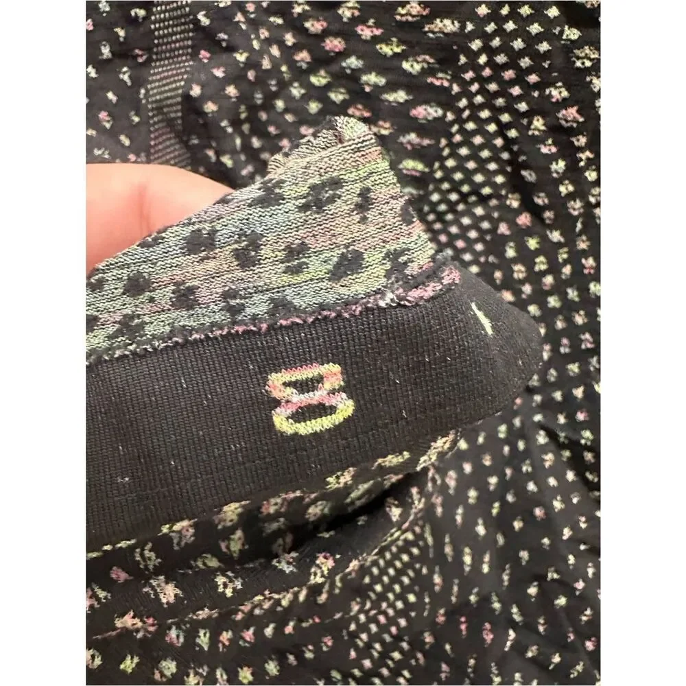 Lululemon long sleeve swiftly tech grid warp black neon multi size 8